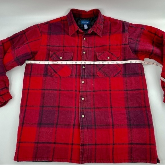 Vintage Towncraft RED PLAID Flannel Shacket Quilted Liner XL 90s Gorpcore - Picture 4 of 10